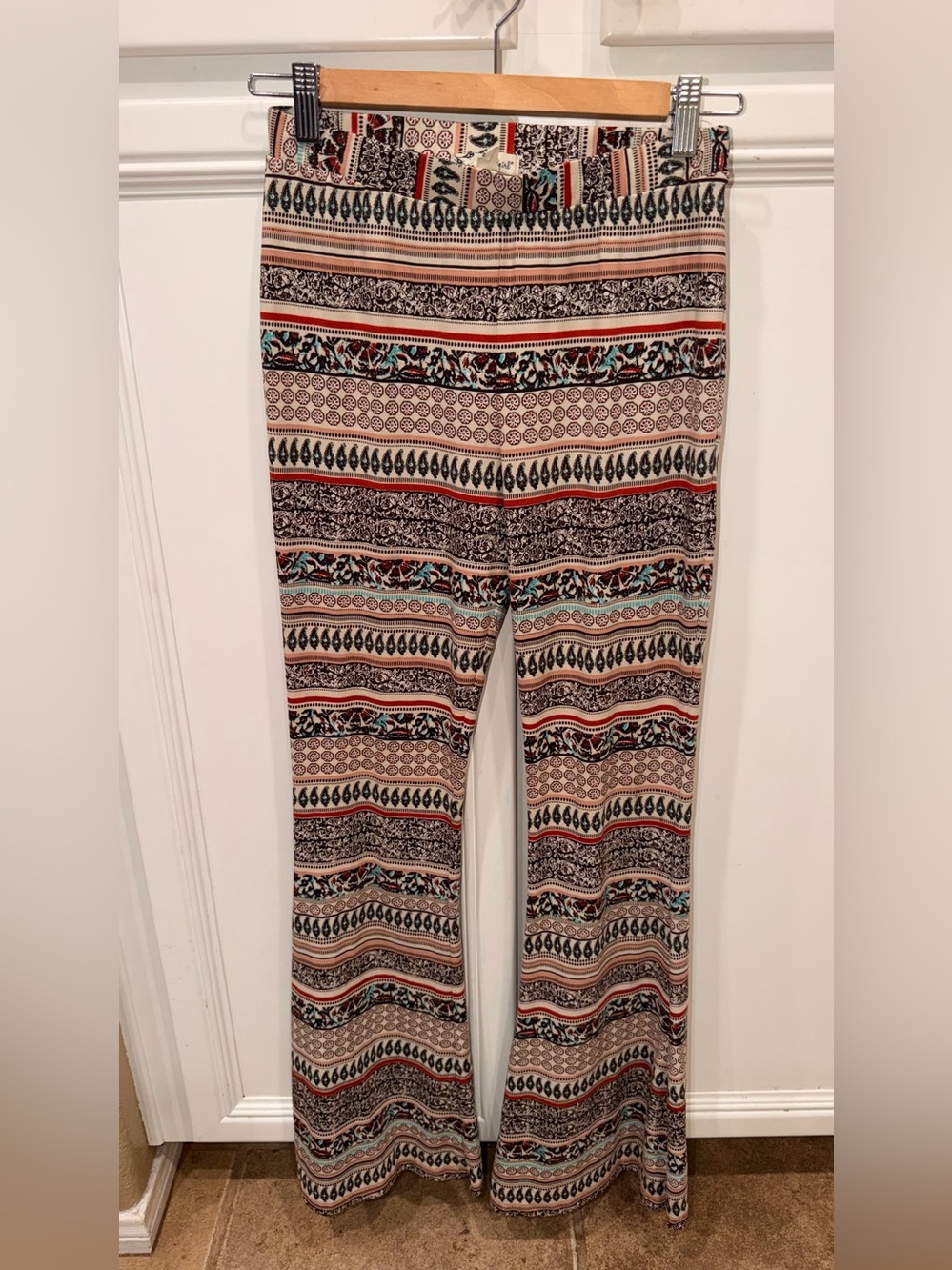 About A Girl Beige Multi Stripe Wide Leg Pants